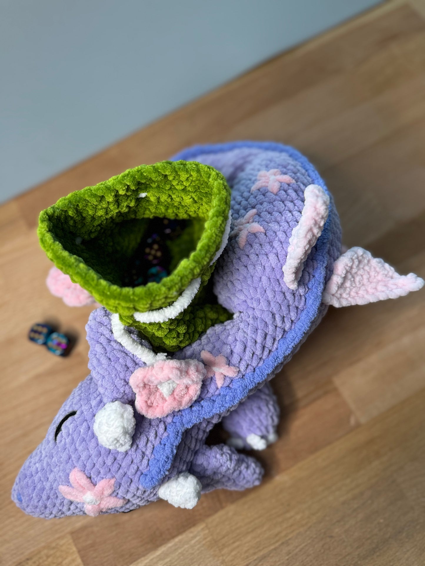 Daphne the Treasure Hoarding Dragon – Handmade Crochet Amigurumi Plush