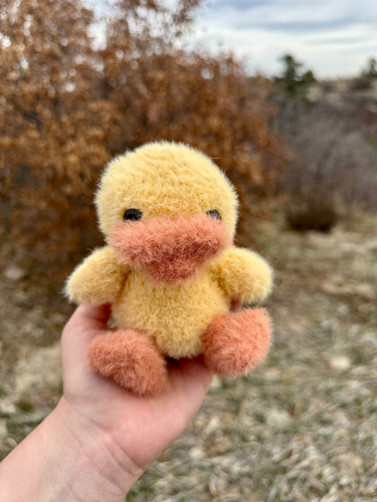 Dewey the Fuzzy Duck - Handmade Crochet Amigurumi Plushie Stuffed Animal
