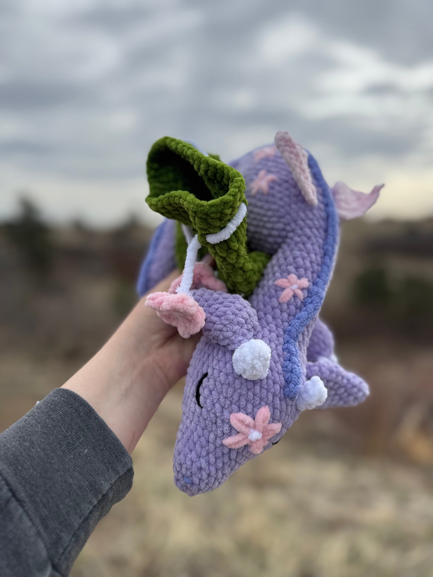 Daphne the Treasure Hoarding Dragon – Handmade Crochet Amigurumi Plush